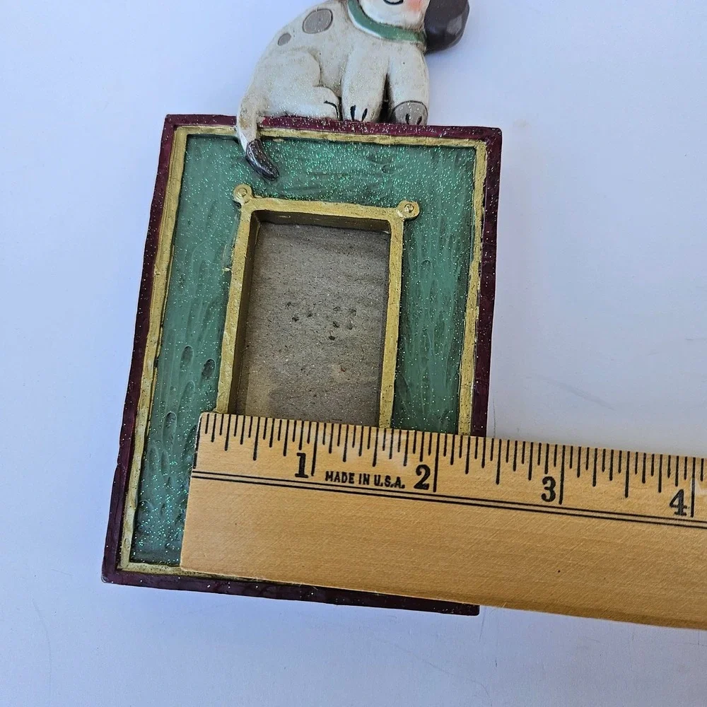 Vintage Dog‎ Photo Frame Puppy Picture Frame Small Desk Decor Bone Accent